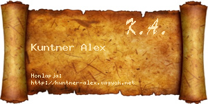 Kuntner Alex névjegykártya