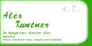 alex kuntner business card